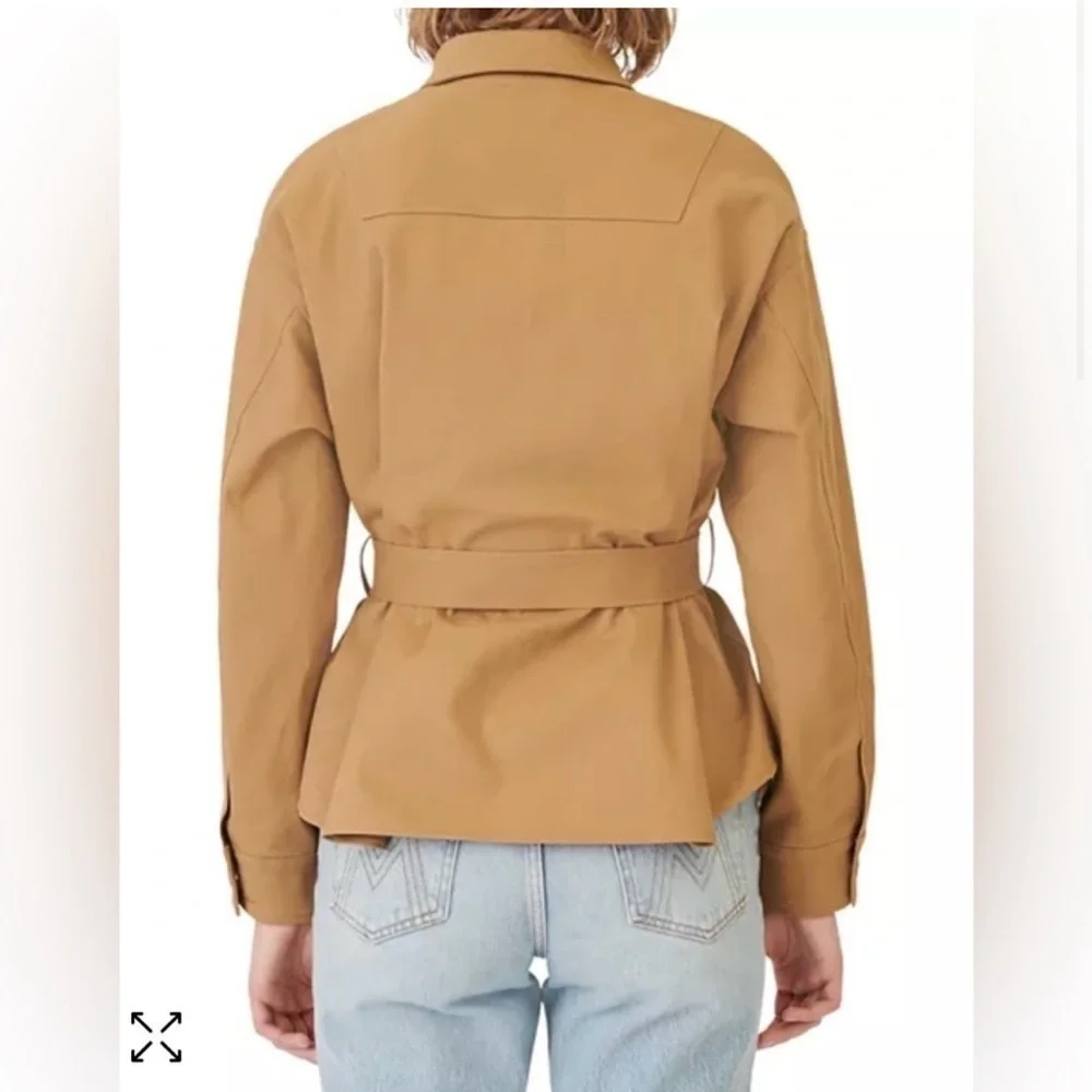 Maje Belted Shirt Jacket in Camel Size US S